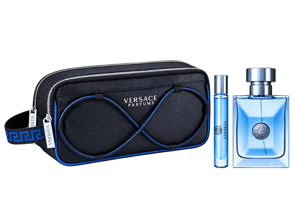 Versace Pour Homme Eau de Toilette Gift Set for Men 100 ml + 10 ml + Toiletry Bag